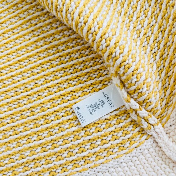 THE GREAT. Yellow and Cream Cardigan - Picture 6 of 10